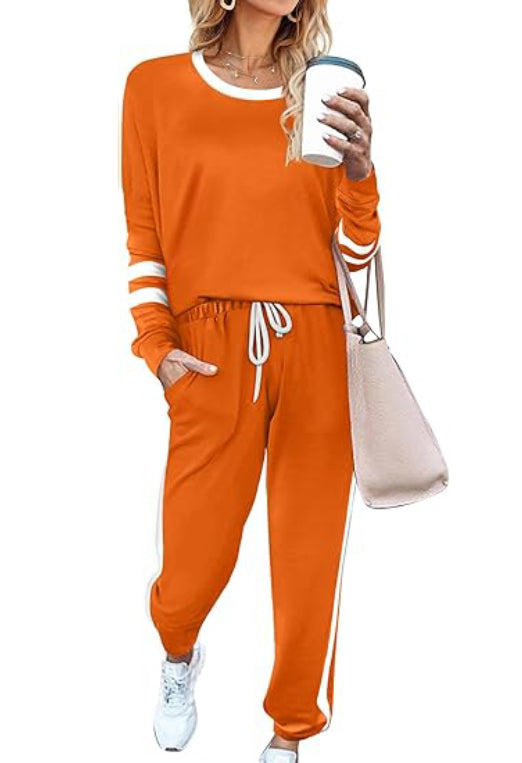 Women's Contrast Color Cuffs Casual Sports Jogging Two-Piece Set(BUY 2 FREE SHIPPING)