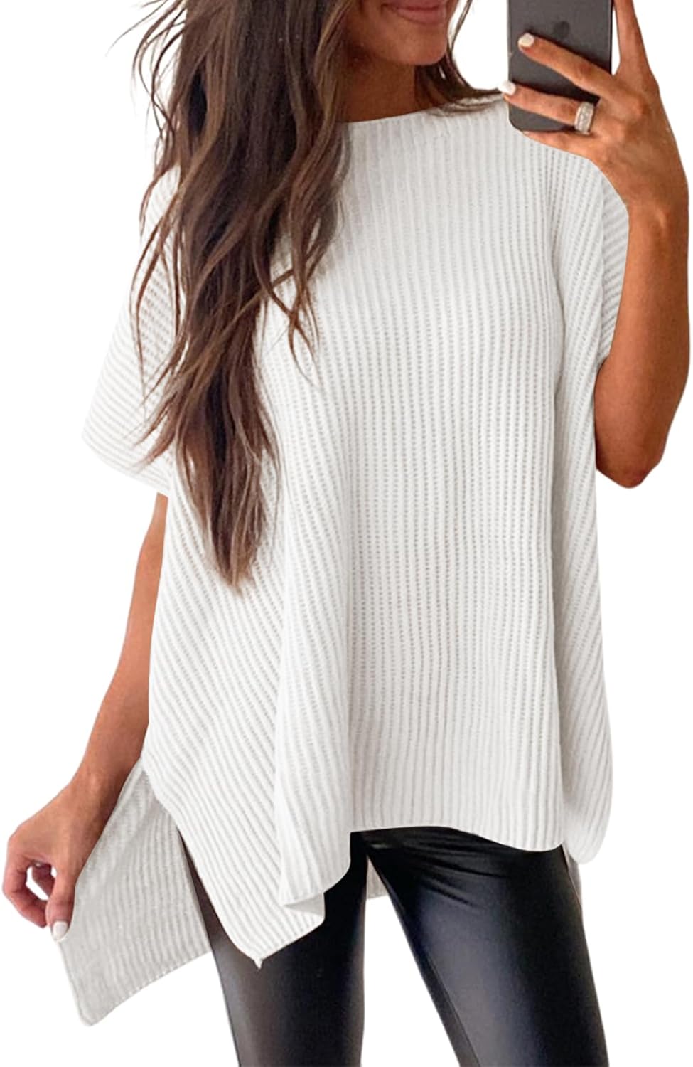 Women's Lightweight Knit Batwing Short Sleeve Sweater (Buy 2 Free Shipping)