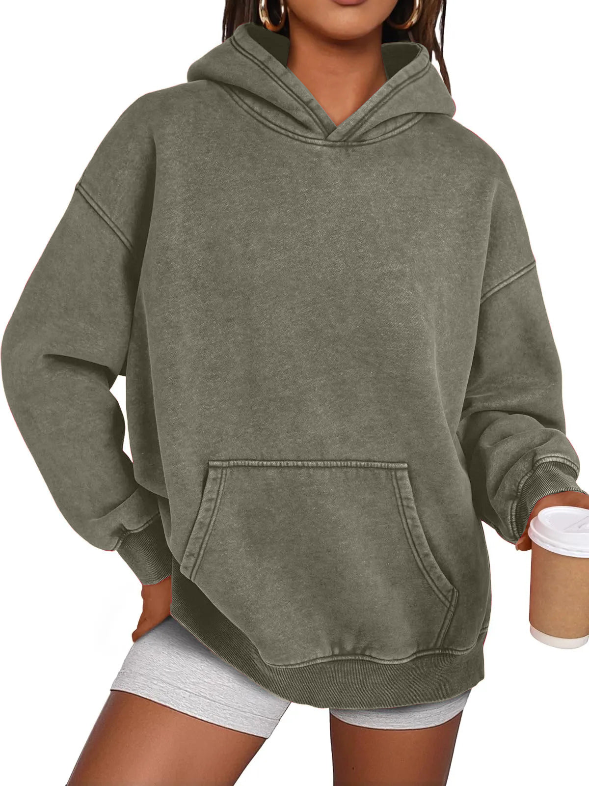 Unisex Casual Oversized Acid Wash Tops Hoodie Pullover(Buy 2 Free Shipping)