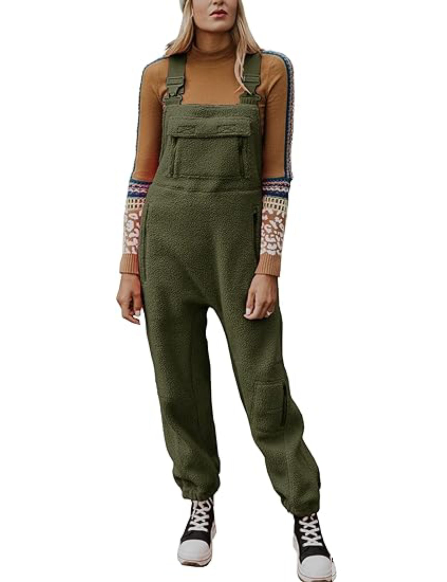 Women's Fleece Warm Overalls Loose Casual Jumpsuits (Buy 2 Free Shipping)