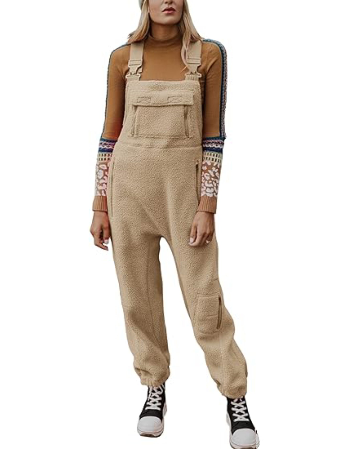 Women's Fleece Warm Overalls Loose Casual Jumpsuits (Buy 2 Free Shipping)