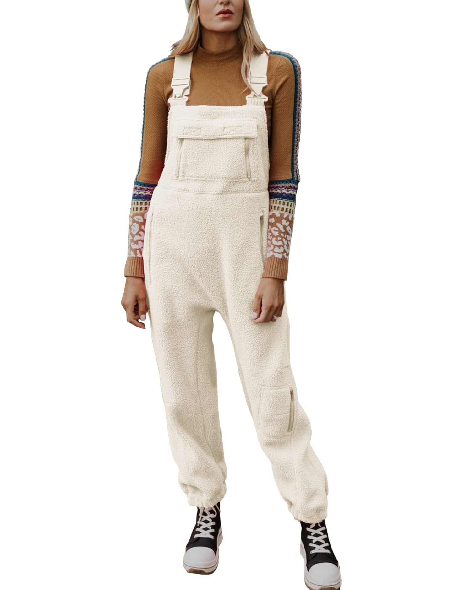 Women's Fleece Warm Overalls Loose Casual Jumpsuits (Buy 2 Free Shipping)