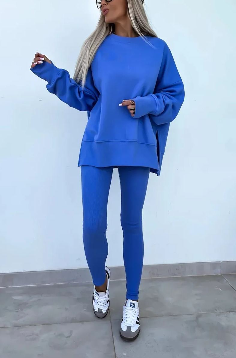 Women's Comfy Loose Slit Sweatshirt and Elastic Waist Tight Pants Set(BUY 2 FREE SHIPPING)