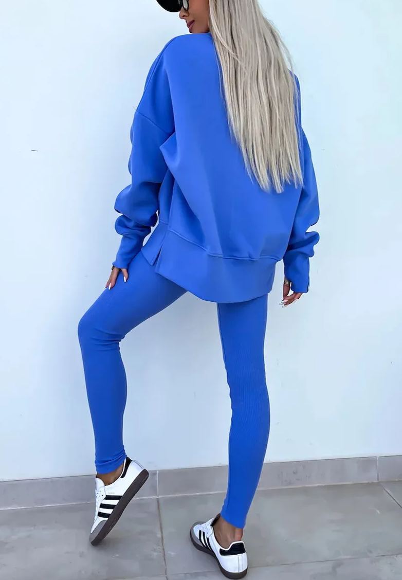 Women's Comfy Loose Slit Sweatshirt and Elastic Waist Tight Pants Set(BUY 2 FREE SHIPPING)