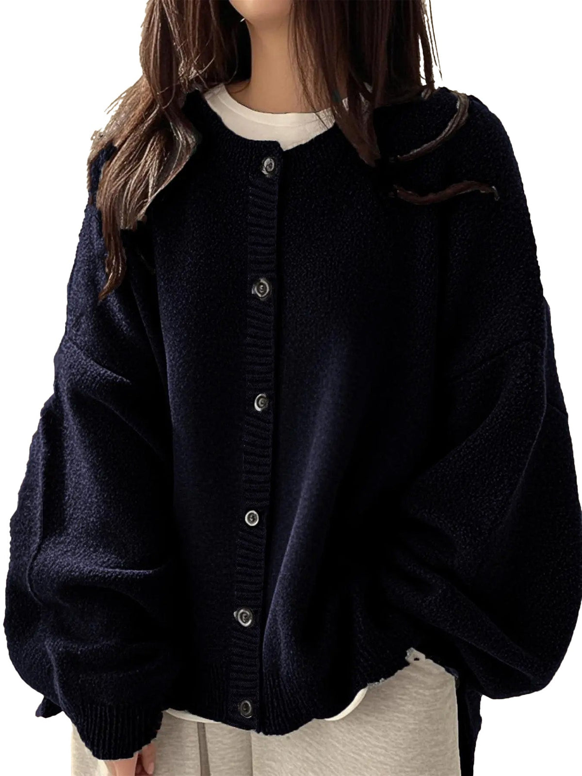 Women's Oversized Cardigan Casual Long Sleeve Button Down Knit Sweater