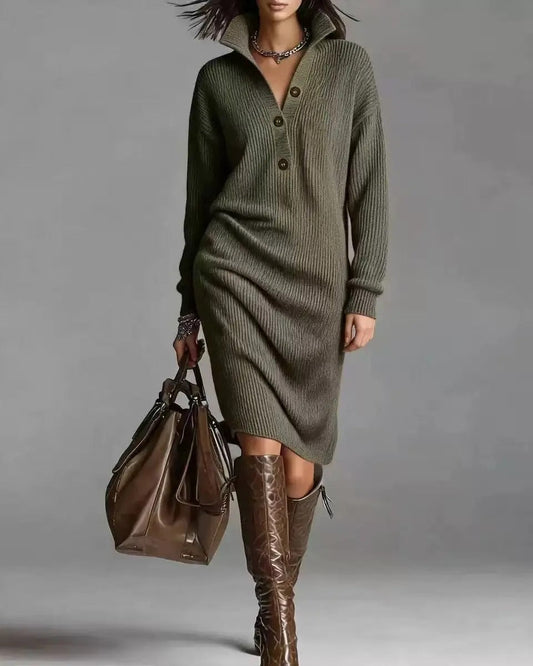 Women's Elegant Longsleeves Knit Pullover Dress