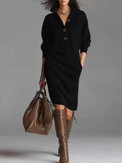 Women's 2026 Elegant Longsleeves Knit Pullover Dress
