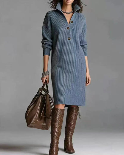 Women's 2026 Elegant Longsleeves Knit Pullover Dress
