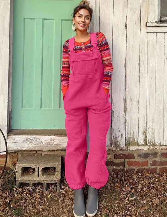 Women's Fleece Warm Overalls Loose Casual Jumpsuits (Buy 2 Free Shipping)