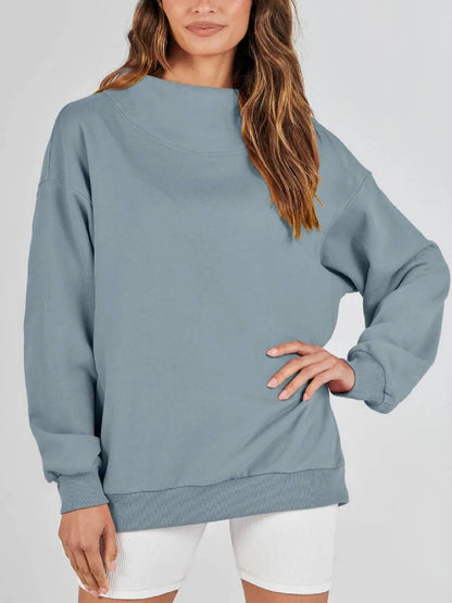 Women's Half Turtleneck Fleece Casual Sweatshirt