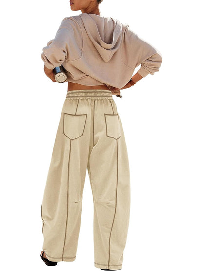 Women's Casual Drawstring Wide Leg Sweatpants Baggy Barrel Pants(Buy 2 Free Shipping)