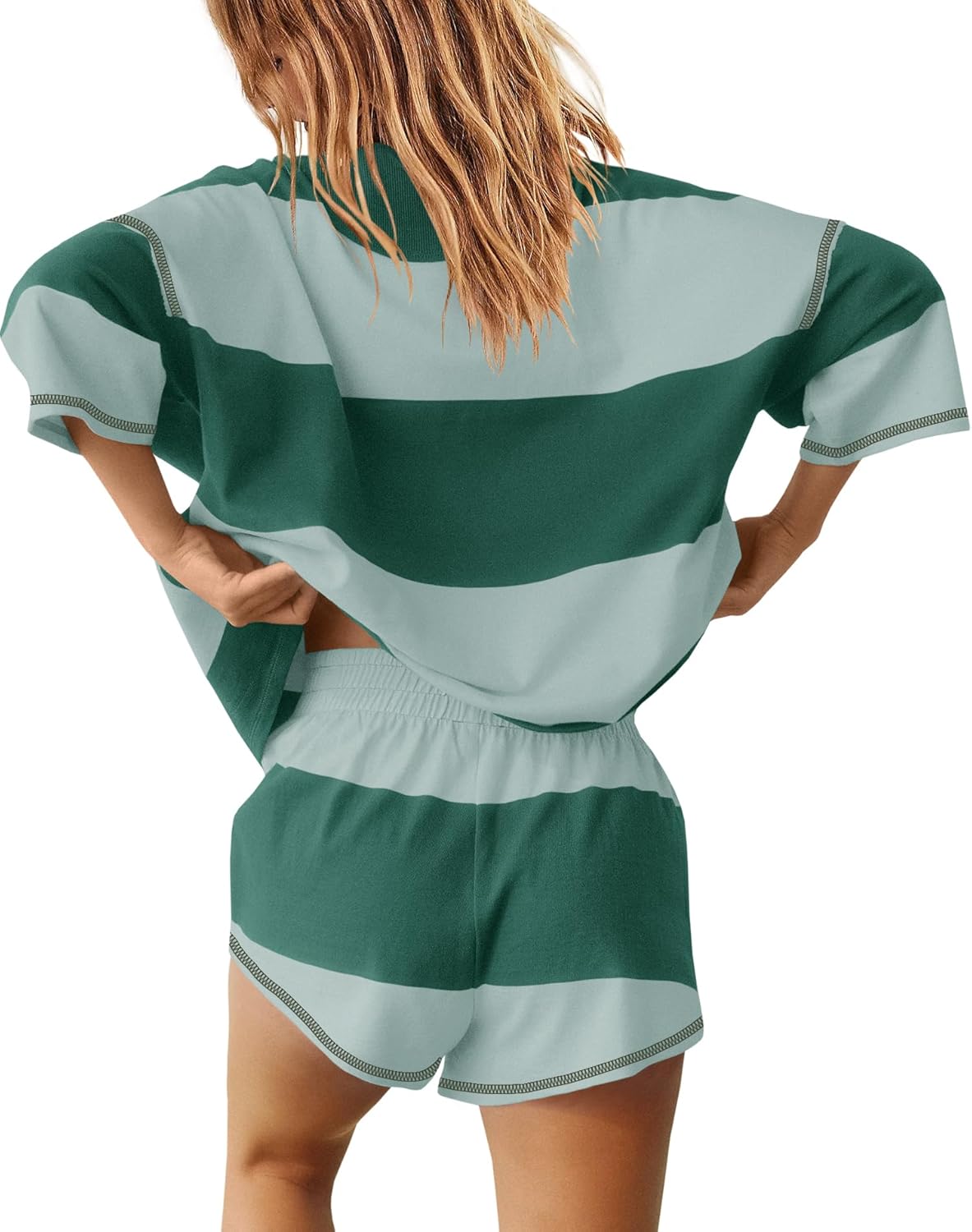 Women's Quarter Zip Color Block Top & Shorts Matching Set