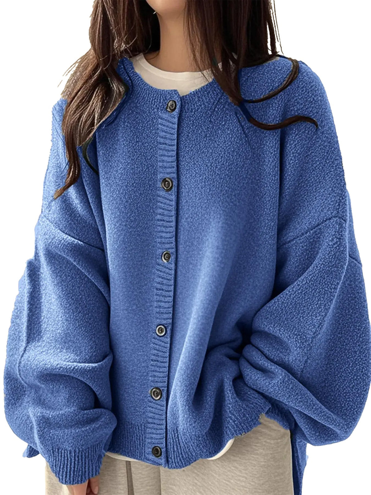 Women's Oversized Cardigan Casual Long Sleeve Button Down Knit Sweater
