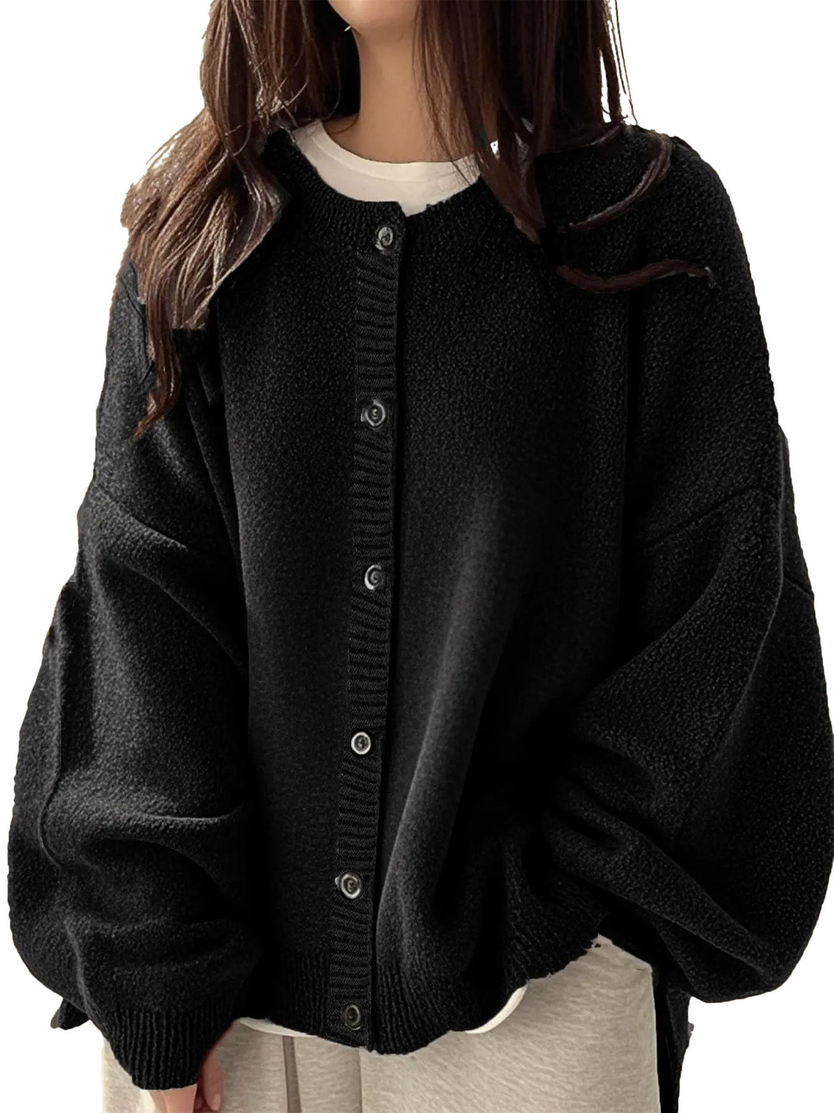 Women's Oversized Cardigan Casual Long Sleeve Button Down Knit Sweater