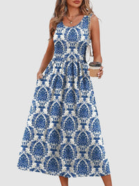 Blue Damask Print