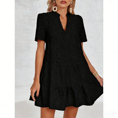 Women’s Lace Dresses Eyelet Casual Flowy Babydoll Swing