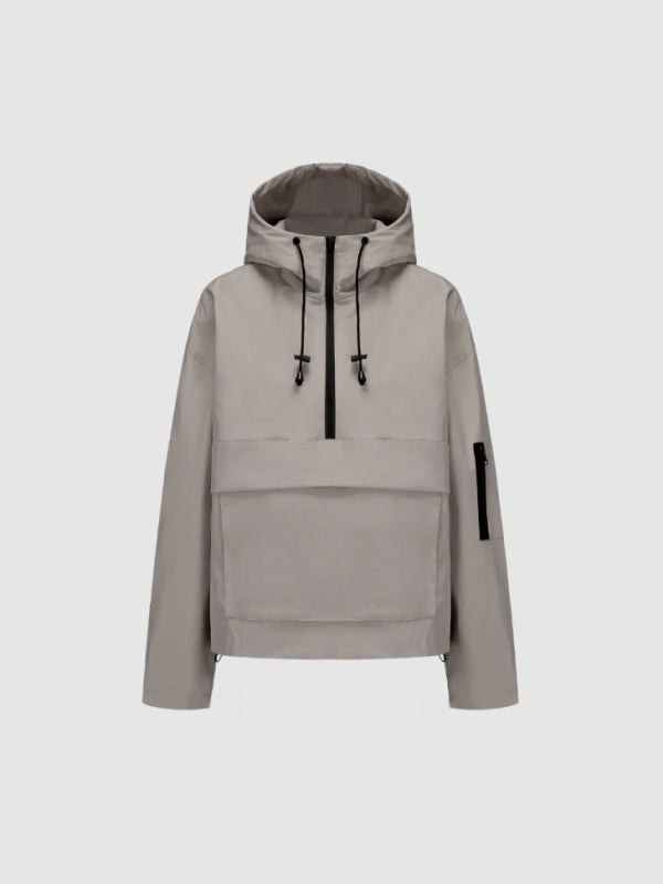 2026 Fleece-lined Waterproof Raincoat Hoodie With Kangaroo Pocket
