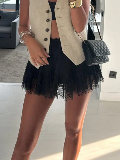 Women's Low Waist Lace Mini Pleated Skirts (Buy 2 Free Shipping)