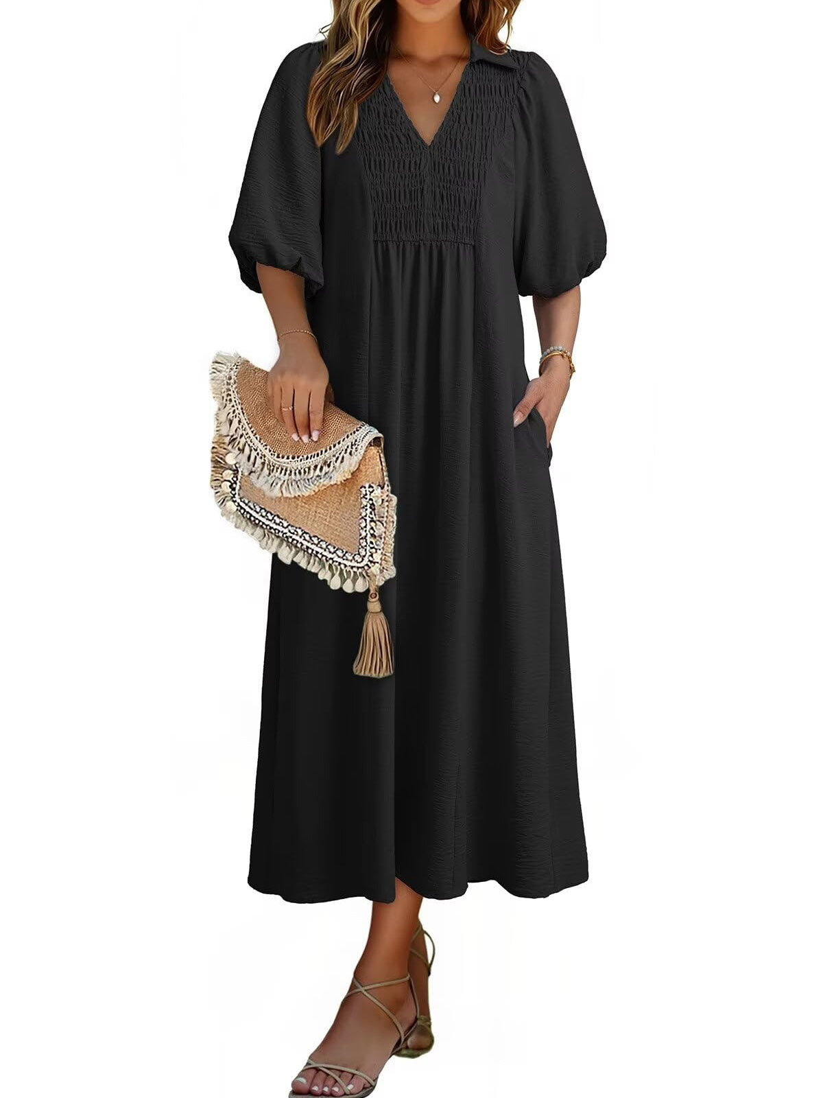 Women's Summer Flowy A-Line Maxi Dress