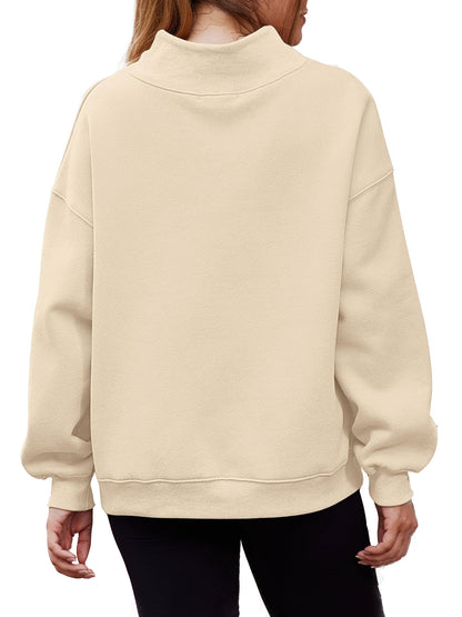 Women's Half Turtleneck Fleece Casual Sweatshirt