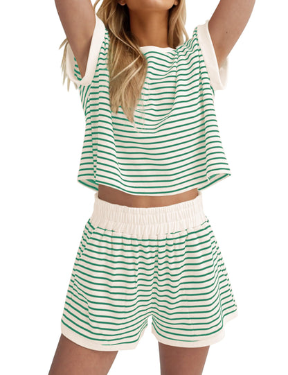 Womens Striped Knit Sets 2 Piece Outfits