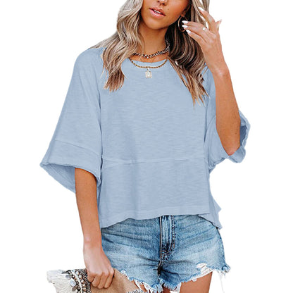🔥Women's Summer Casual Crewneck Batwing Half Sleeve Tee