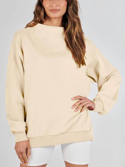 Women's Half Turtleneck Fleece Casual Sweatshirt