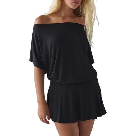 Women's Draped Off-The-Shoulder Mini Dress