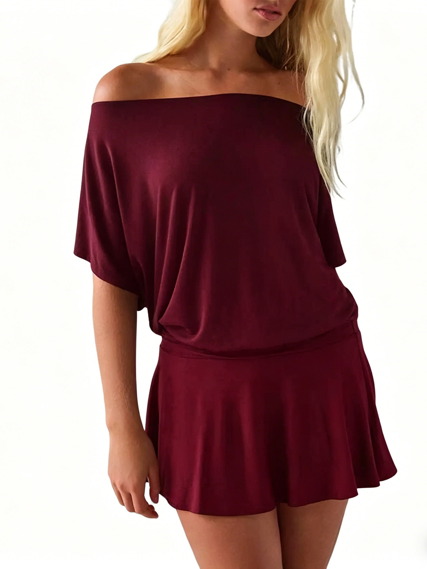 Women's Draped Off-The-Shoulder Mini Dress