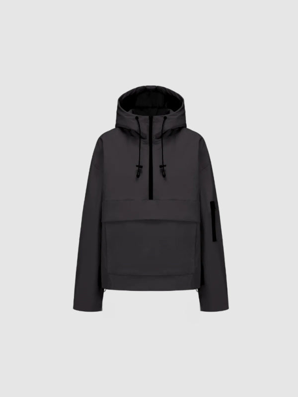 2026 Fleece-lined Waterproof Raincoat Hoodie With Kangaroo Pocket