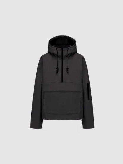 2026 Fleece-lined Waterproof Raincoat Hoodie With Kangaroo Pocket