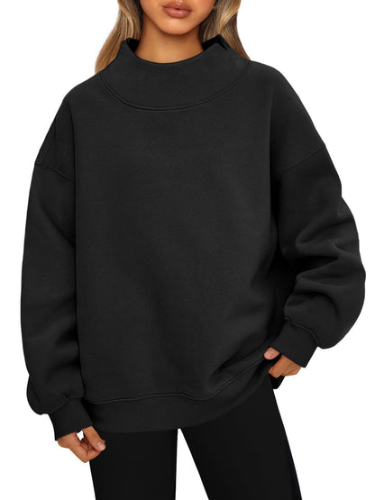 Women's Half Turtleneck Fleece Casual Sweatshirt