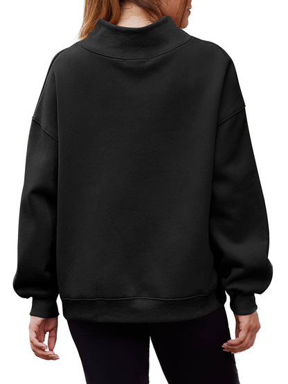 Women's Half Turtleneck Fleece Casual Sweatshirt