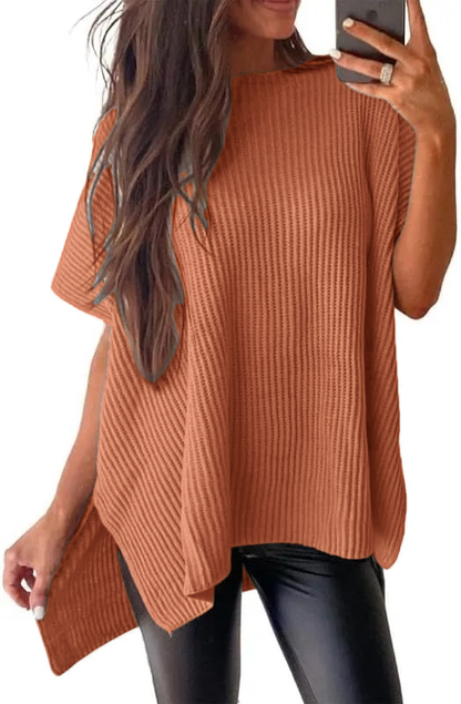 Women's Lightweight Knit Batwing Short Sleeve Sweater (Buy 2 Free Shipping)