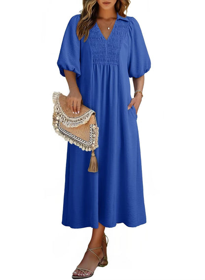 Women's Summer Flowy A-Line Maxi Dress