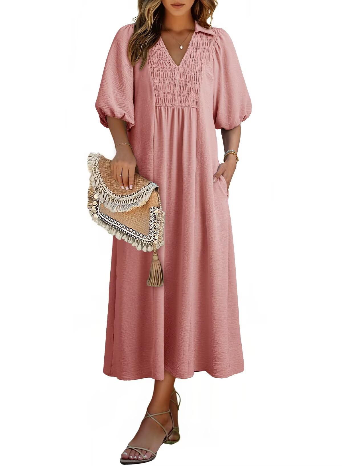 Women's Summer Flowy A-Line Maxi Dress