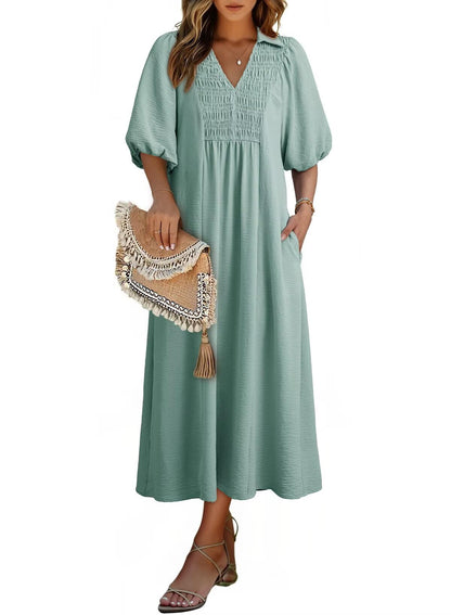 Women's Summer Flowy A-Line Maxi Dress