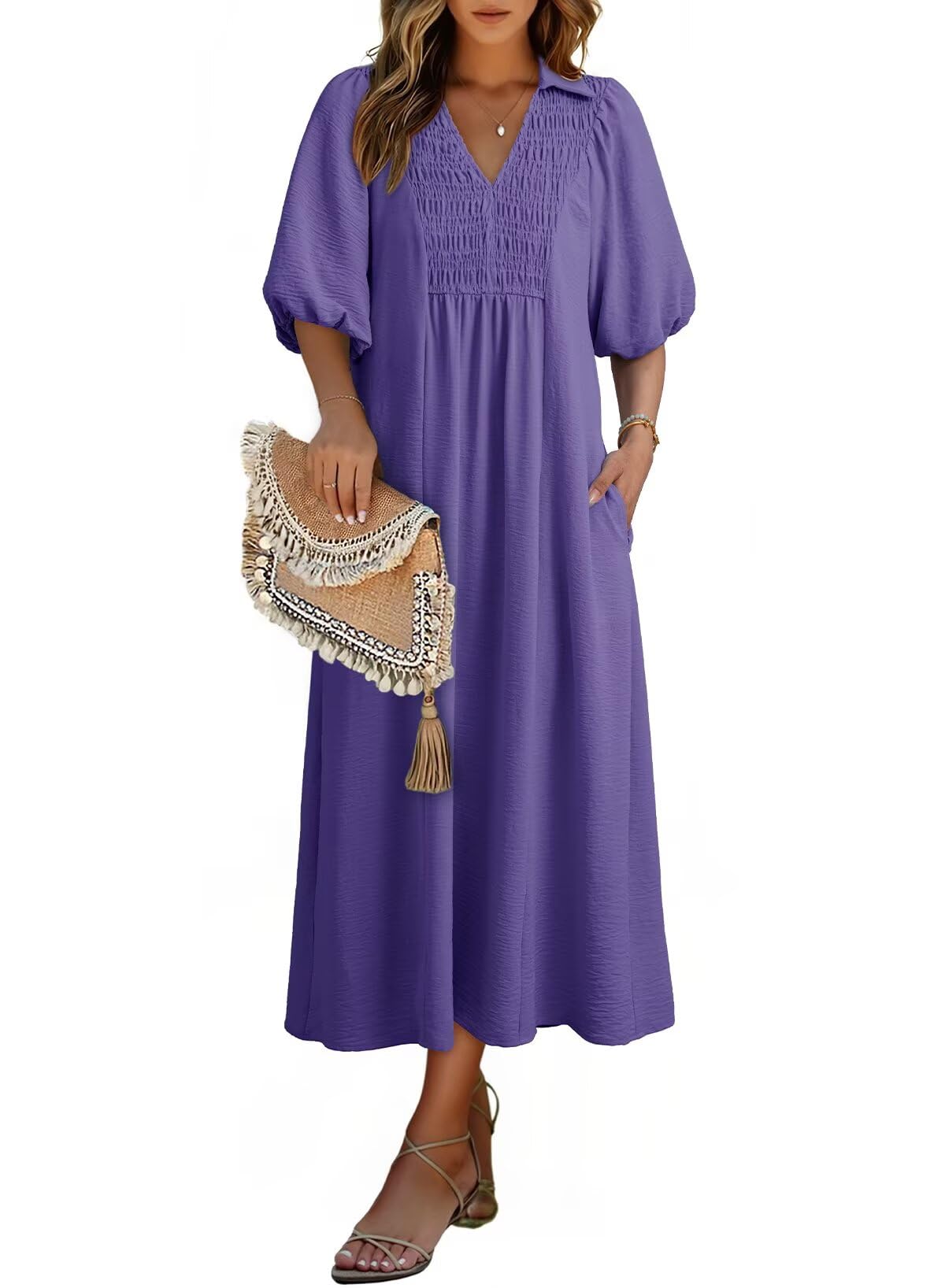 Women's Summer Flowy A-Line Maxi Dress