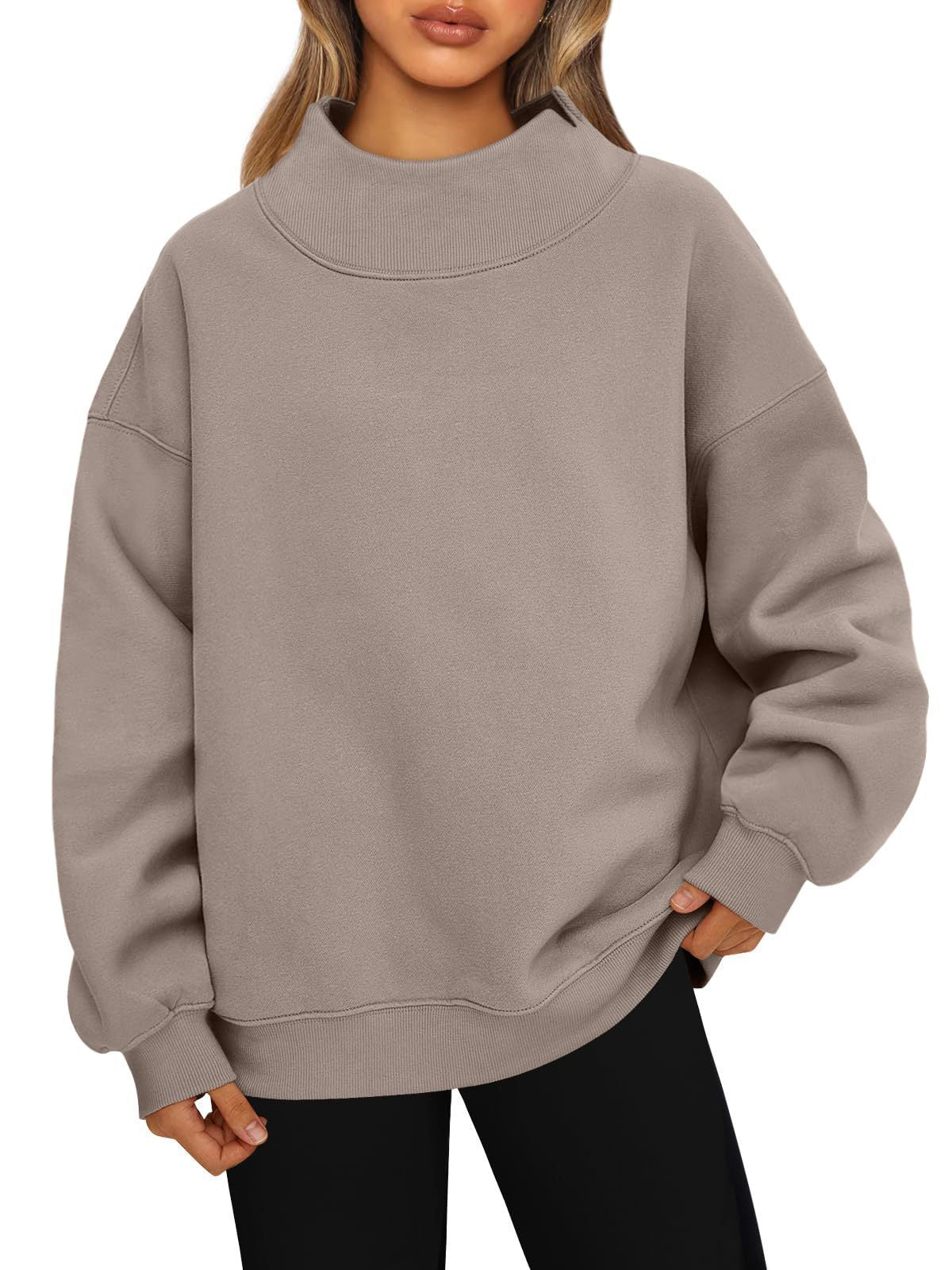 Women's Half Turtleneck Fleece Casual Sweatshirt