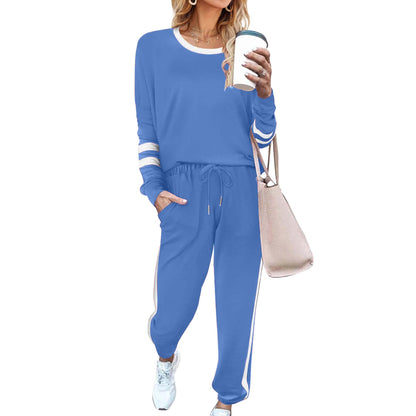 Women's Contrast Color Cuffs Casual Sports Jogging Two-Piece Set(BUY 2 FREE SHIPPING)