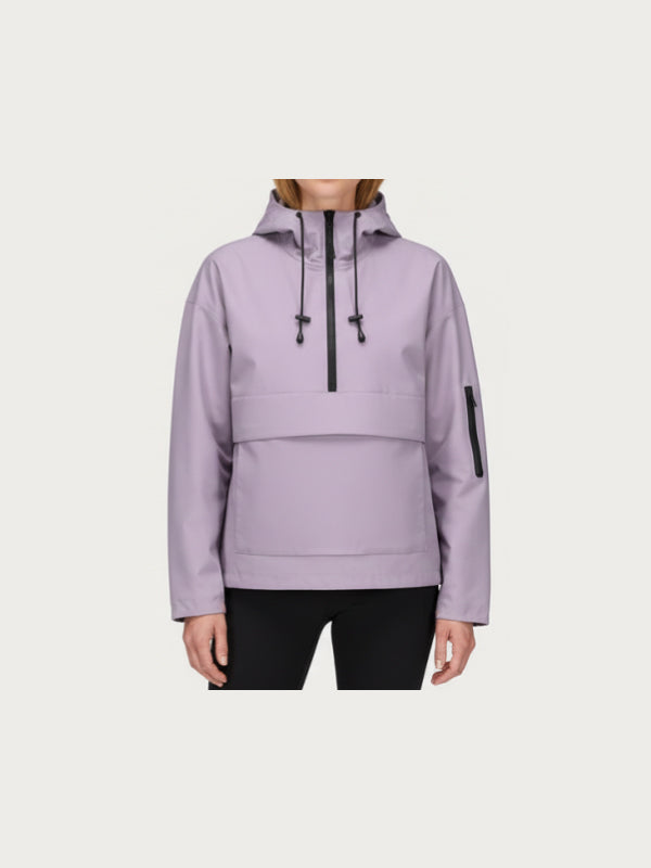 2026 Fleece-lined Waterproof Raincoat Hoodie With Kangaroo Pocket