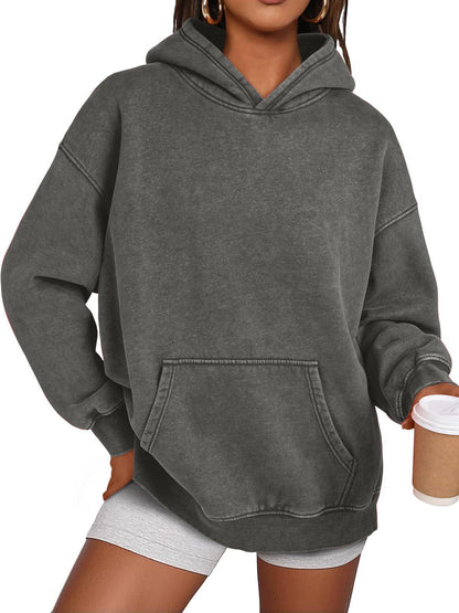 Unisex Casual Oversized Acid Wash Tops Hoodie Pullover(Buy 2 Free Shipping)