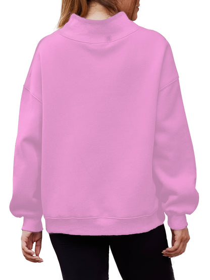 Women's Half Turtleneck Fleece Casual Sweatshirt