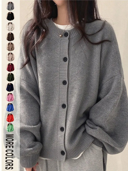 Women's Oversized Cardigan Casual Long Sleeve Button Down Knit Sweater