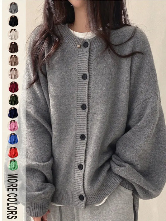 Women's Oversized Cardigan Casual Long Sleeve Button Down Knit Sweater