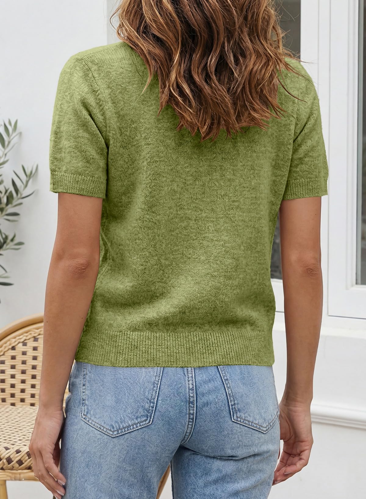 Women's Casual Short Sleeve Knitwear Top
