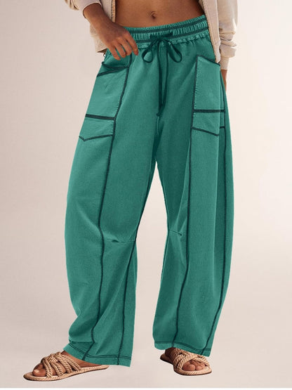 Women's Casual Drawstring Wide Leg Sweatpants Baggy Barrel Pants(Buy 2 Free Shipping)