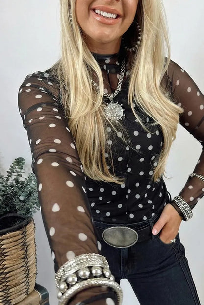 Women's Slim Fit Vibrant Floral Mesh Top