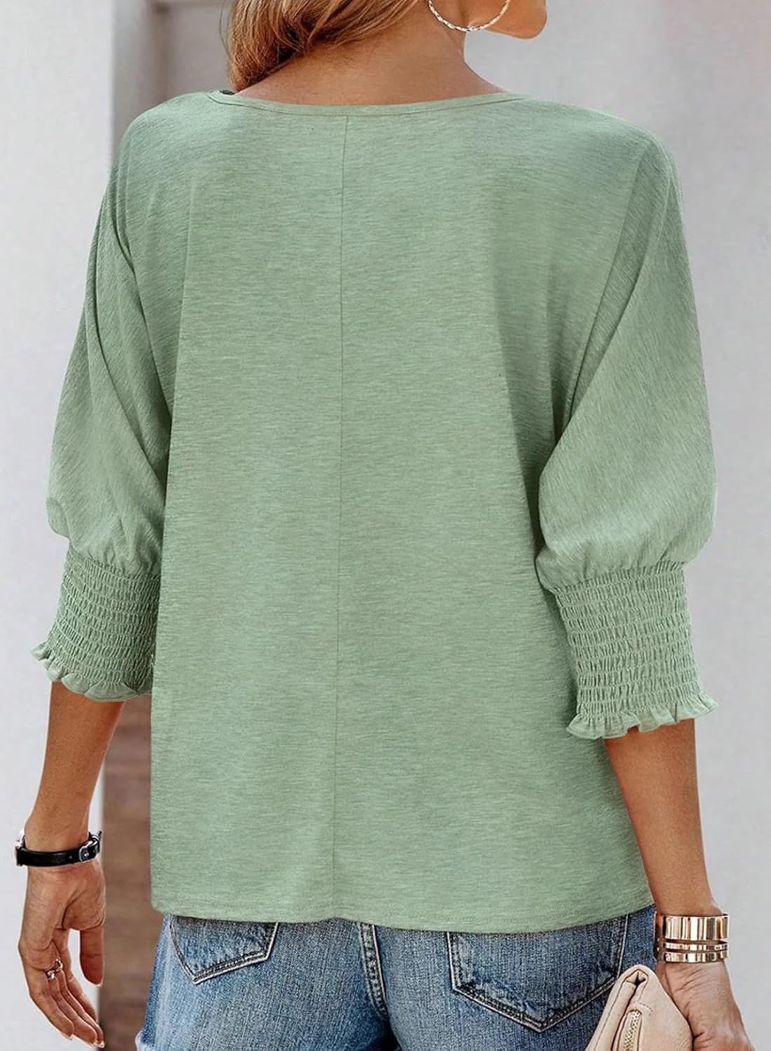 Womens 3/4 Sleeve T-Shirts Cute Crewneck Tees Blouses