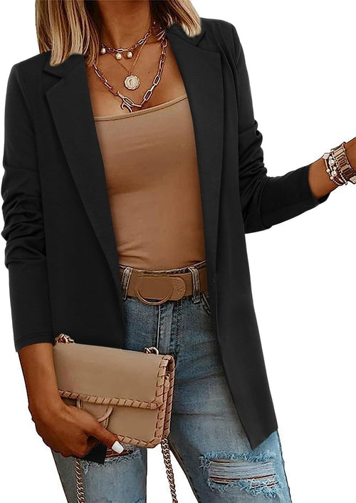 Womens Casual Long Sleeve Blazers Open Front Jacket